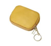 One Piece Elegant Genuine Leather Zip Purse Classic Small Leather Zipper Purse with Key Ring Lightweight Portable Women Wallet for Women Coin Purse Gifts