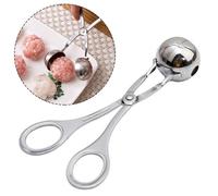 One Piece Ergonomic Handle Stainless Steel Meat Ballers Ice Cream Scoop Useful None Stick Meat Baller Detachable Anti-Slip Meat Baller Tongs for Kitchen