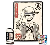 One Piece Fleece Blanket Set - Bundle with Luffy Soft Blanket Plus Stickers, More for Kids, Adults, Teens | Cozy One Piece Throw Blanket 45" x 60"
