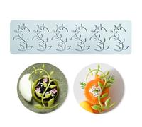 One Piece Flexible 3D Hollow Leaf Fondant Embossing Silicone Curved Leaf Mold Durable 3D Leaf Candle Mould for Baking, Sugar Craft, Cupcake