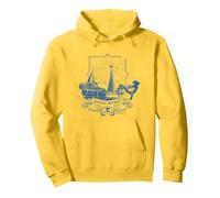 One Piece Going Merry Straw Hat Pirates Blueprint Pullover Hoodie, Adult Unisex, Lemon Yellow, XX-Large