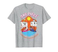 One Piece Going Merry X Marine Warship Straw Hat Pirates T-Shirt, Men, Heather Grey, Medium