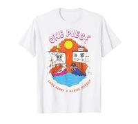 One Piece Going Merry X Marine Warship Straw Hat Pirates T-Shirt, Men, White, 4X-Large