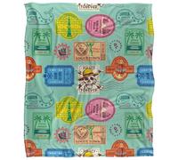 One Piece Grand Line Travel Stamps Silky Touch Super Soft Throw Blanket 152 X 127 Cm, White