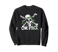 One Piece Green Doodle Jolly Roger Logo Sweatshirt