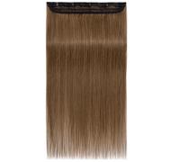 One Piece Hair Extensions 3/4 Full Head Clip on Remy Hair Extension for Women, Adding Hair Volume Easy Installation and Removal(Light Brown,14inch)