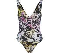 Urban Classics Women's Ladies Recycled Pattern High Leg Swimsuit One Piece, Multicoloured Fading, XS