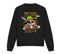 One Piece Jolly Roger Colourful Logo Unisex Sweatshirt, Black, Large