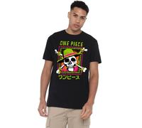 One Piece Jolly Roger Colourful Logo Unisex T-Shirt, Black, Small