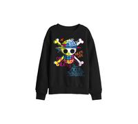 One Piece Jolly Roger Graffiti Kids Sweatshirt, Black | Size: 12-13 Years One Piece Black 12-13 Years