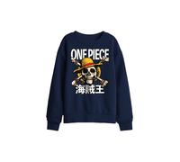 One Piece Jolly Roger Kids Sweatshirt, Navy | Size: 5-6 Years One Piece Navy 5-6 Years