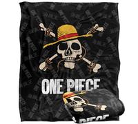 One Piece Jolly Roger Logo Officially Licensed Silky Touch Super Soft Throw Blanket 152 x 127 cm Netflix White One Size