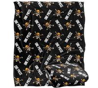 One Piece Jolly Roger Pattern Officially Licensed Silky Touch Super Soft Throw Blanket 152 x 127 cm Netflix White One Size