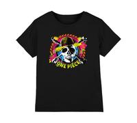 One Piece Jolly Roger Tropical Logo Kids T-Shirt, Black, 7-8Y
