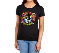 One Piece Jolly Roger Tropical Logo Womens T-Shirt, Black, S