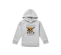 One Piece Jolly Roger Youth Kids Pull-Over Hoodie, Athletic Heather in Grey | Size: 7-8 Years One Piece Grey 7-8 Years