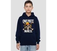 One Piece Jolly Roger Youth Kids Pull-Over Hoodie, Navy One Piece Navy 5-6 Years