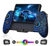 One-Piece Joypad Controller, Wireless Switch Pro Controllers Replacement for Joycon Compatible with Switch/OLED,Ergonomic Handheld Grip Controller with 1000mAh Battery/RGB/Turbo/6-Axis