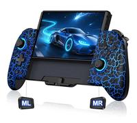 One-Piece Joypad Controller, Wireless Switch Pro Controllers Replacement for Joycon Compatible with Switch/OLED,Ergonomic Handheld Grip Controller with 1000mAh Battery/RGB/Turbo/6-Axis