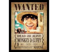 One Piece Live Action Monkey D. Luffy Wanted Poster Framed Poster (40cm x 30cm) (Multicoloured)