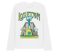 One Piece Loguetown Market Unisex Long Sleeve T-Shirt, White, Medium