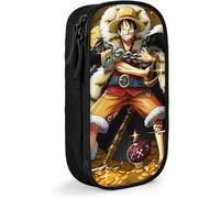 One Piece Luffy Anime Large-Capacity Pencil case, Stationery Bag, Multi-Function Stationery Box, Suitable for Young Men and Women-Black SAOE
