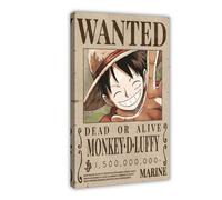 One Piece Luffy Bounty Wanted Theme Series Anime Poster Canvas Poster Bedroom Decor Sports Landscape Office Room Decor Gift Frame-style 16x24inch(40x60cm)
