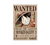 One Piece Luffy Bounty Wanted Theme Series Anime Poster Canvas Poster Wall Art Decor Print Picture Paintings for Living Room Bedroom Decoration Unframe-style 20x30inch(50x75cm)