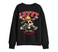 One Piece Luffy Collegic Skull Kids Sweatshirt, Black, 5-6Y
