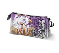 One Piece Luffy Gear 5-Triple Pencil Case, Lilac, 23 x 11 cm