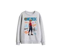 One Piece Luffy Pirate Life Kids Sweatshirt, Athletic Heather in Light Grey | Size: 9-11 Years One Piece Light Grey 9-11 Years