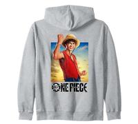 One Piece Luffy Straw Hat Poster Zip Hoodie
