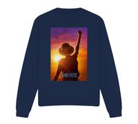 One Piece Luffy Sunset Poster Unisex Sweatshirt, Navy, Small