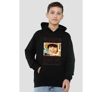 One Piece Luffy Wanted Poster Youth Kids Pull-Over Hoodie, Black One Piece Black 5-6 Years