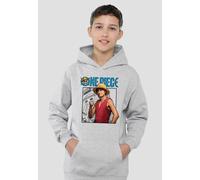 One Piece Luffy Youth Kids Pull-Over Hoodie, Athletic Heather One Piece Grey 5-6 Years