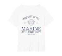 One Piece Marine Athletic Dept T-Shirt, Women's Plus, White, 2X