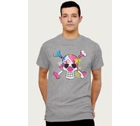 One Piece Men's Buggy Pirates Colour Logo Skull Clown & Crossbones T-Shirt in Mid Grey | Size: 2XL One Piece Mid Grey 2XL