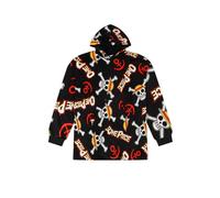 One Piece Mens Fully Lined Luxury Fleece Hoodie, Oversized Blanket Hoody Black