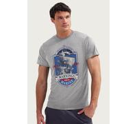 One Piece Men's Garp Warship HQ 3 Warnings From The Marine Dog T-Shirt in Mid Grey | Size: Small One Piece Mid Grey S