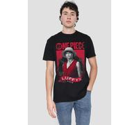 One Piece Men's Luffy Etched Portrait T-Shirt in Black | Size: Large One Piece Black L