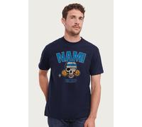 One Piece Men's Nami Straw Hat Pirates Navigator Skull Logo Anime T-Shirt in Navy | Size: Small One Piece Navy S