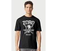 One Piece Men's Straw Hat Pirate Hunter Roronoa Zoro Anime T-Shirt in Black | Size: Large One Piece Black L