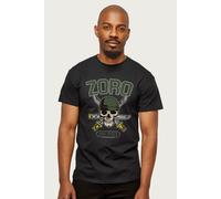 One Piece Men's Straw Hat Pirate Hunter Roronoa Zoro Logo Anime T-Shirt in Black | Size: Large One Piece Black L