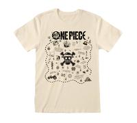 One Piece Men's Treasure Map T-Shirt in Natural | Size: Medium One Piece Natural M