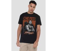 One Piece Men's Usopp Etched Portrait T-Shirt in Black | Size: Small One Piece Black S