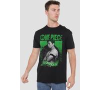 One Piece Men's Zoro Etched Portrait T-Shirt Black | Size: Small One Piece Black S
