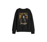 One Piece Mihawk Etched Portrait Kids Sweatshirt, Black | Size: 12-13 Years One Piece Black 12-13 Years