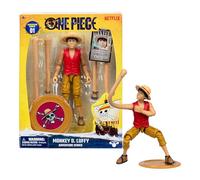 One Piece Monkey D. Luffy 6″ (15 cm) Action Figure with 6 Accessories. Includes Swappable Arms and Legs, Wanted Poster, and Berry Coin Display Base