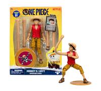 One Piece Monkey D. Luffy 6″ (15 cm) Action Figure with 6 Accessories | Swappable arms and legs, wanted poster, berry coin display base, One Piece merch for collecting, One Piece toys