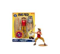 One Piece Monkey D. Luffy 6″ (15 cm) Action Figure with 6 Accessories. Includes Swappable Arms and Legs, Wanted Poster, and Berry Coin Display Base